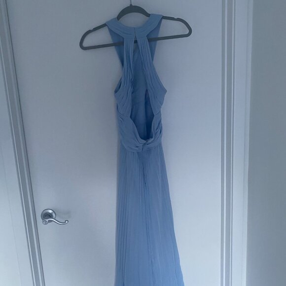 Aqua long gown dress lavender light blue halton neck size 2. Small - Picture 4 of 7